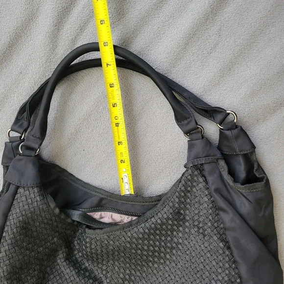 ZEE ALEXIS Purse Black Woven Boho Handbag Crossbody Strap Textured Tote Casual - Picture 6 of 14